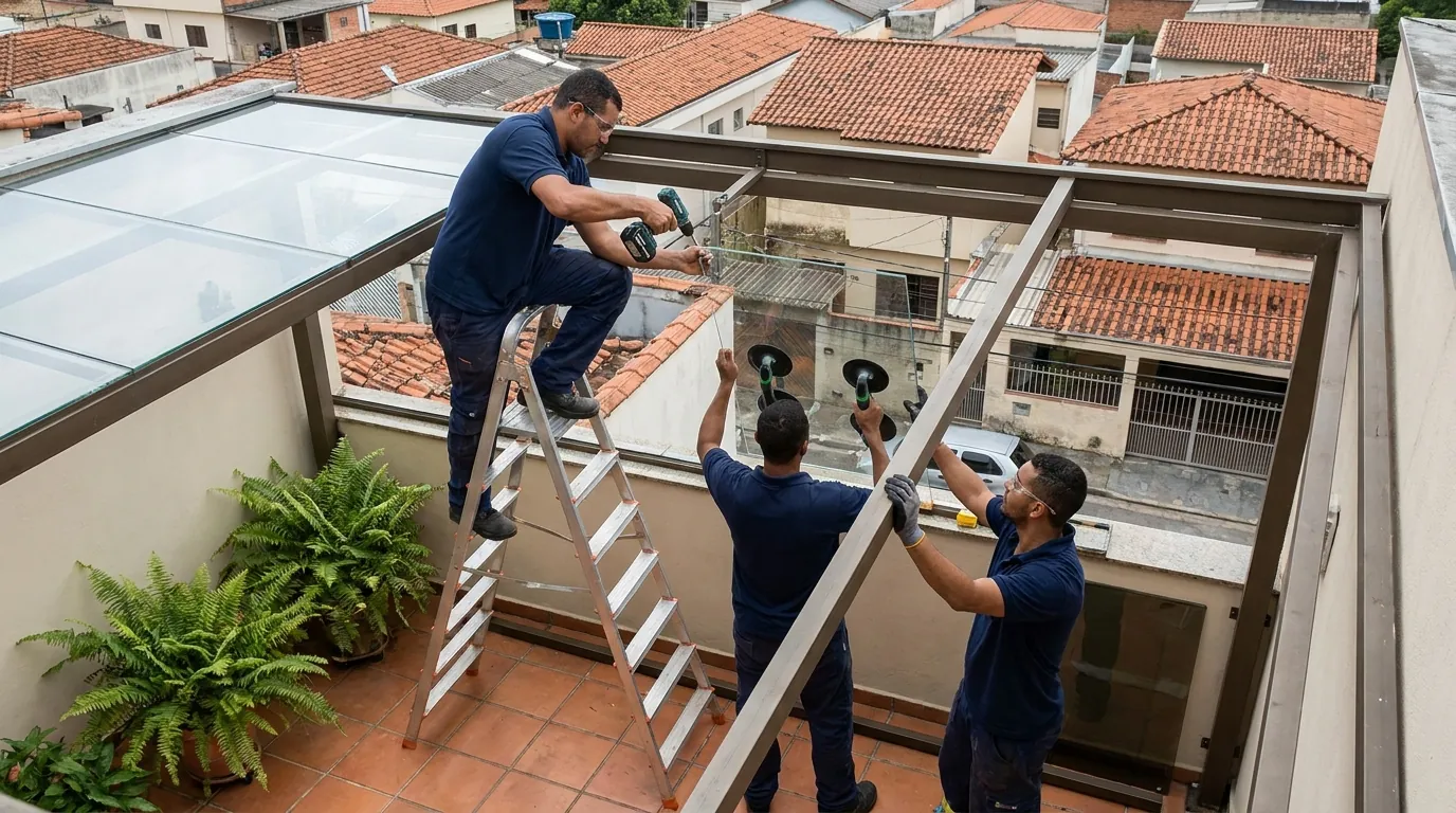 Fechamento com Alumínio e Vidro